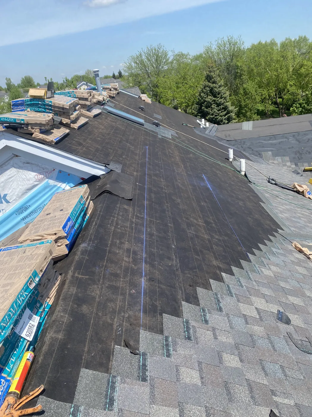 new roof in process apex exteriors