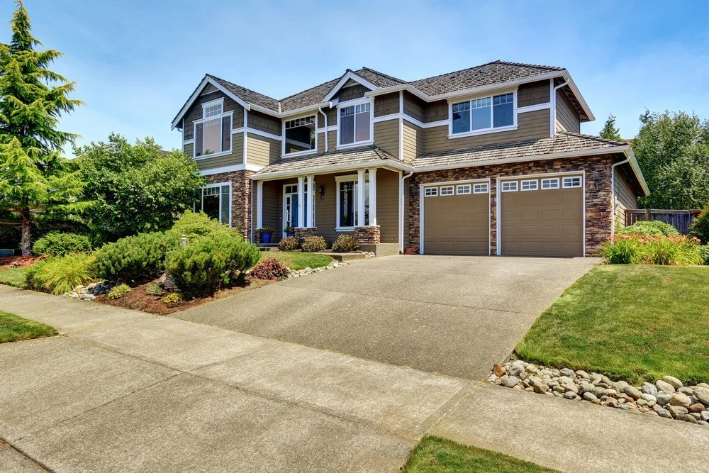 A Very Neat American House With Gorgeous Outdoor Landscape. Northwest, Usa.