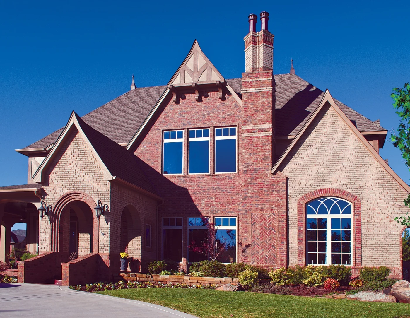 Apex Exteriors Residential Roof Replacement Project Gallery Home 4 Modern Home Brick New Roofing Large Chimney