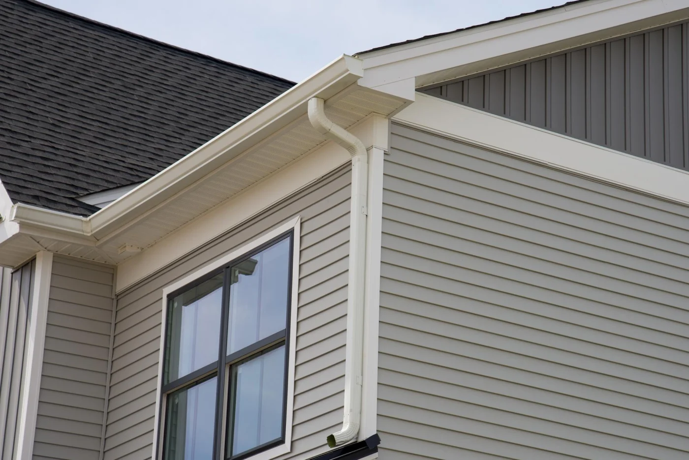 Attractive siding in tan on a two-story home