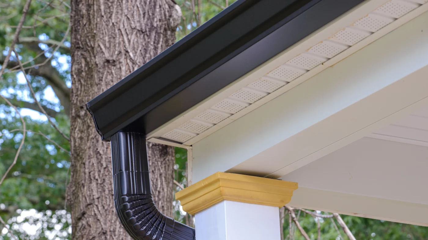 Rain Gutter Of Roof With Downpipe New Metal Pipe Corner Material Steel Tube