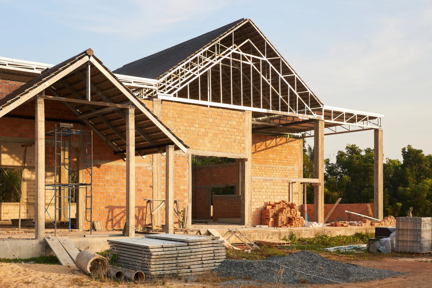 Country Brick Private House Under Construction Country Brick Private House Under Construction