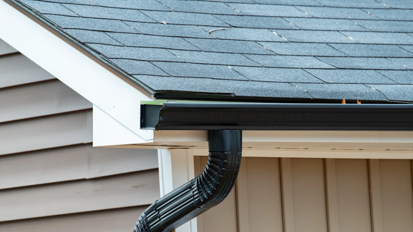 Rain Gutter Of Roof With Downpipe New Metal Pipecorner