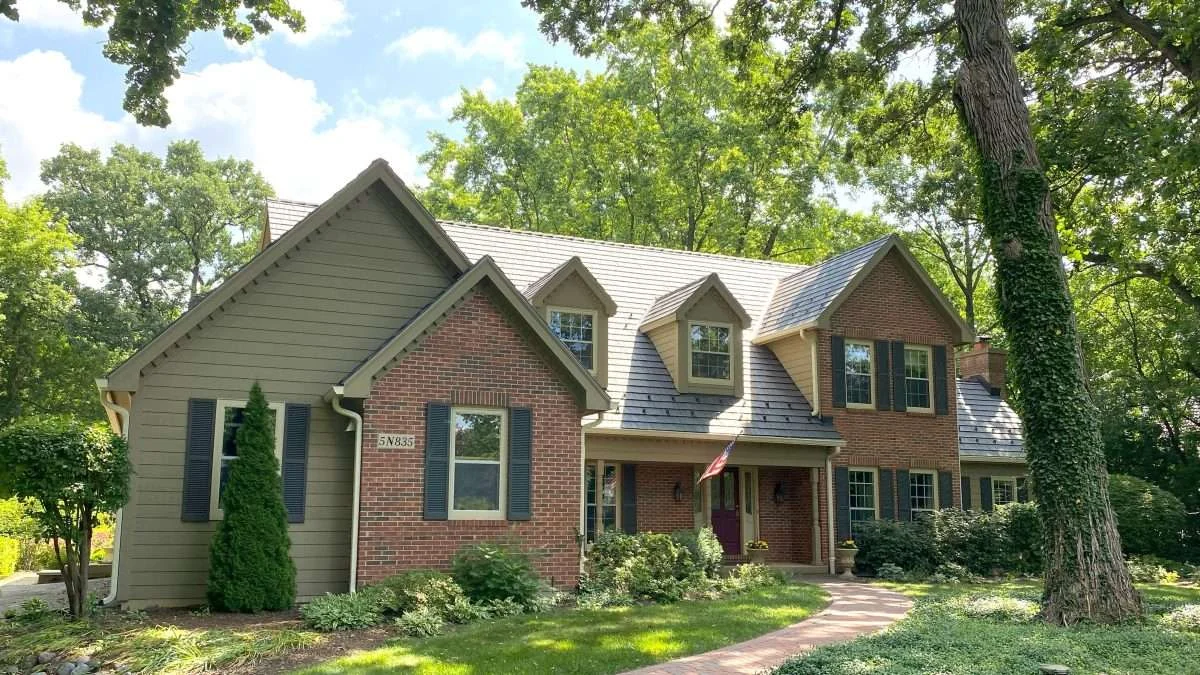 Wide view of John’s home following his Apex roof replacement