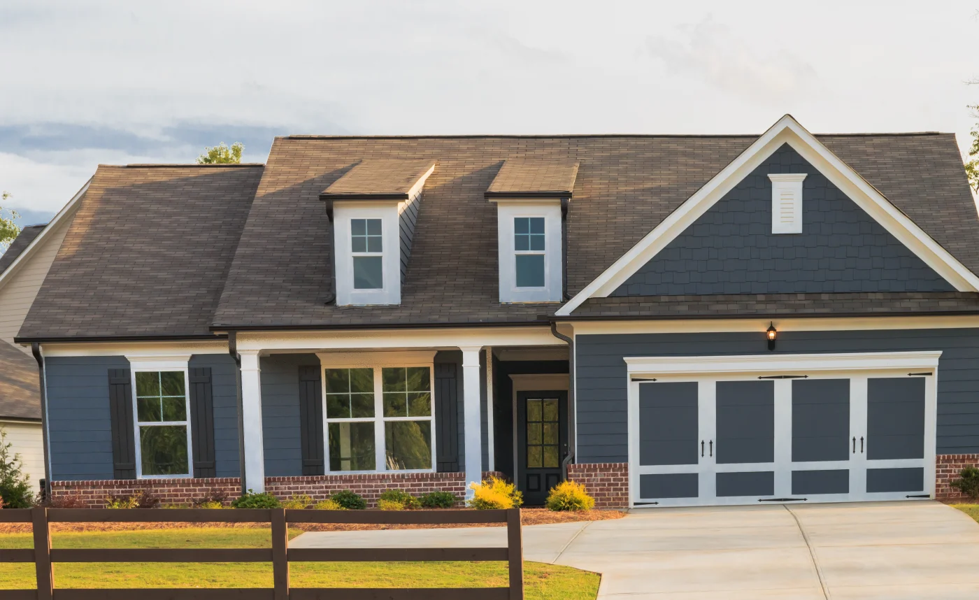Charming house with brand-new blue siding