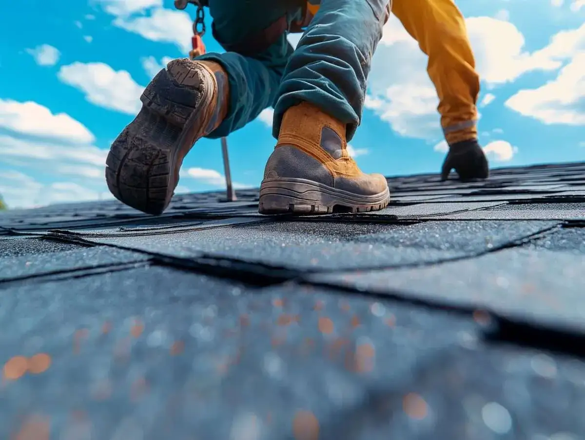 Residential Roofing Man On Roof St Charles Il Apex Roofing Residential Roofing Man On Roof St Charles Il Apex Roofing