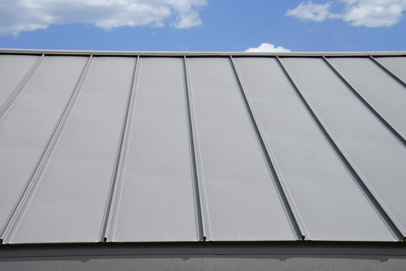 Standig Seam Metal Roof On Sky Background