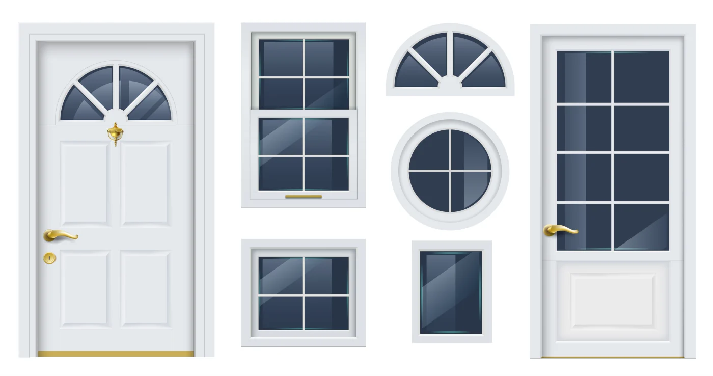 Graphic of various window and door styles