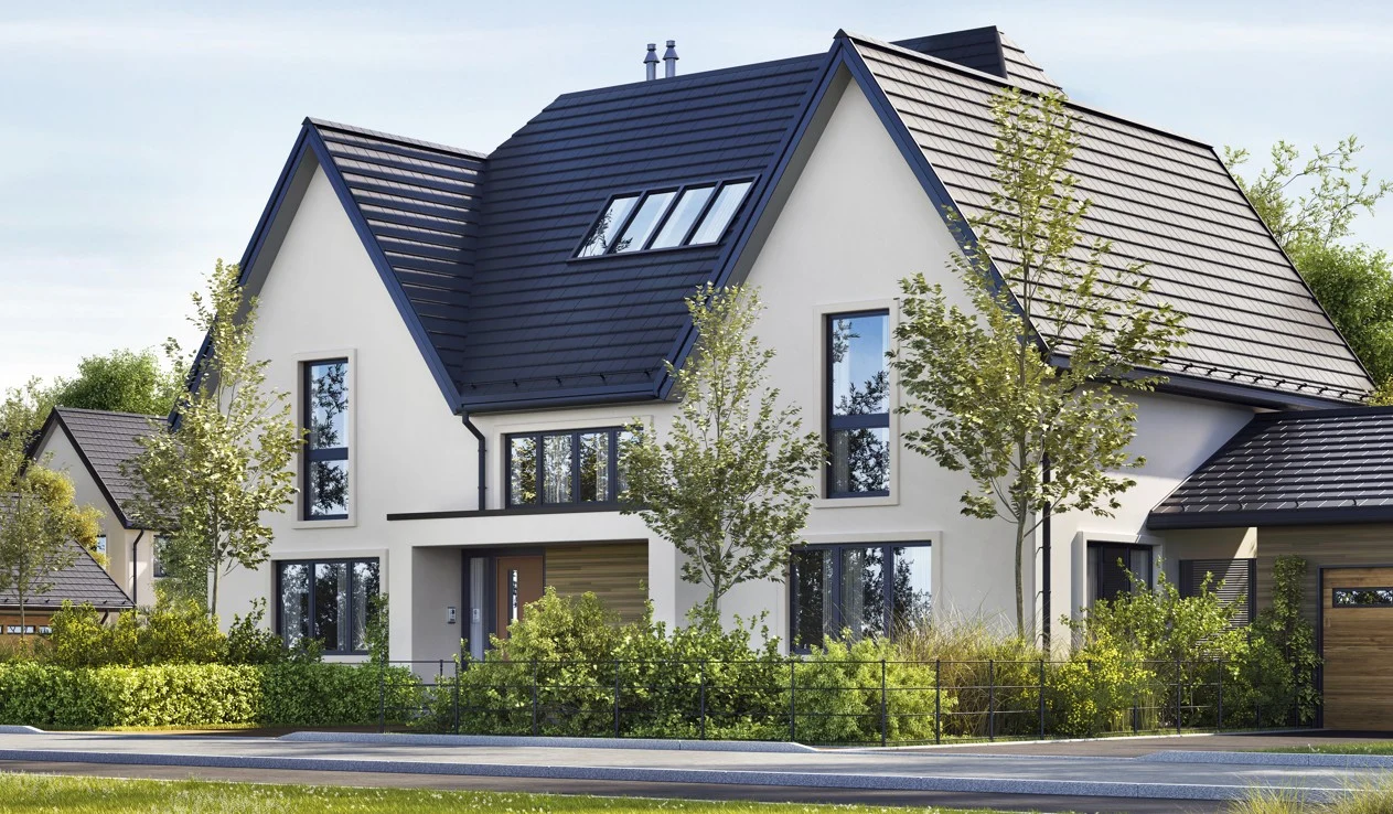 A stunning Velux skylight that's properly installed on a roof.
