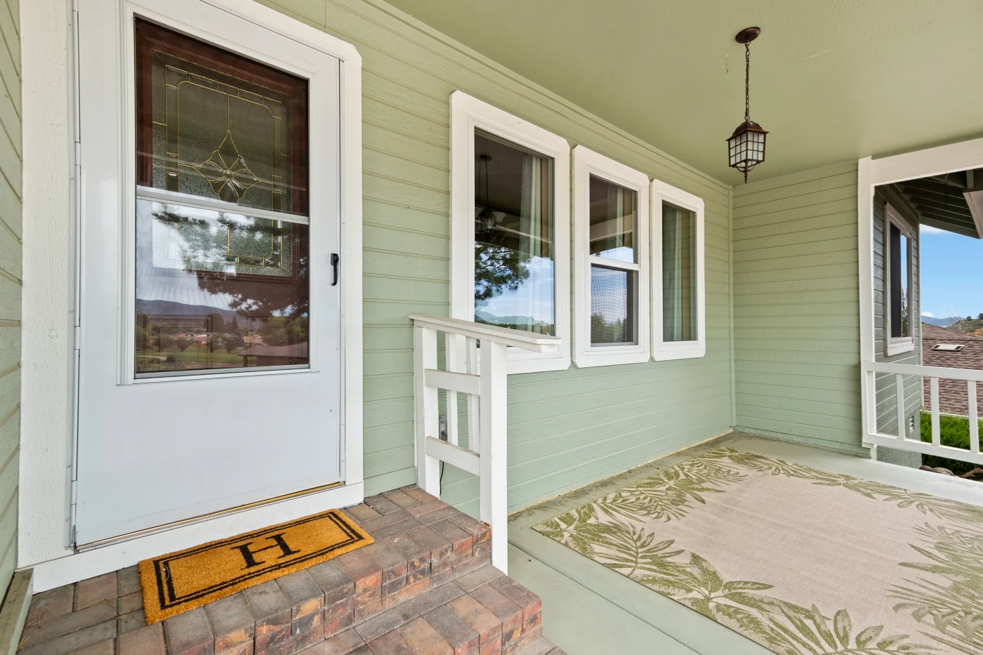 Front porch with new door and windows