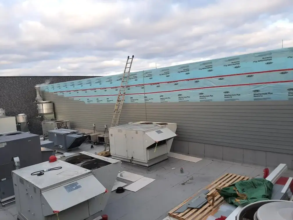 Commercial Siding Repair commercial siding repair in progress