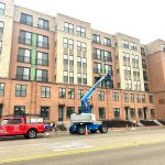 The Apex Exteriors commercial roofing crew is preparing for a historic renovation