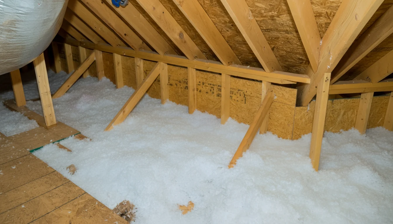 Professionally installed attic insulation.