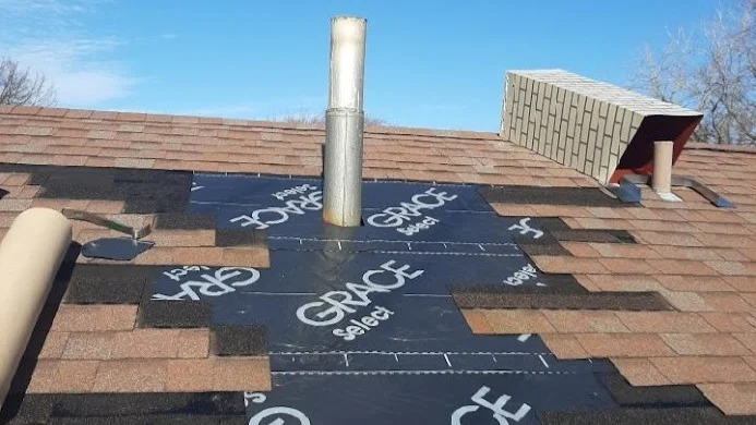 A close-up of roof repair preparation on a roof in LaGrange, IL, by Apex Exteriors, Inc.