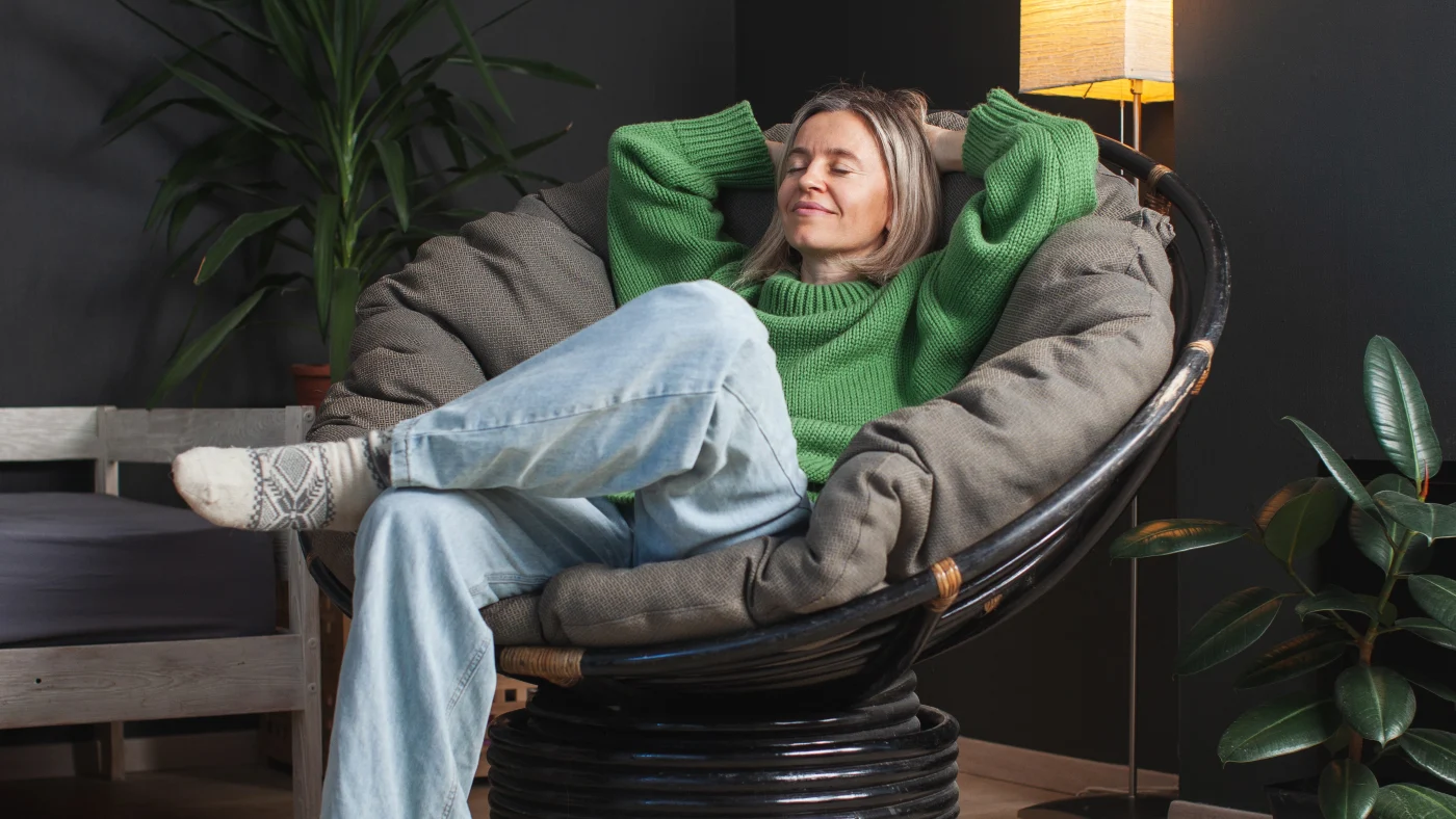 Superb Exterior Home Remodeling Services | Chicago, IL | Apex Exteriors Inc. A woman is relaxing in a chair in her living room.