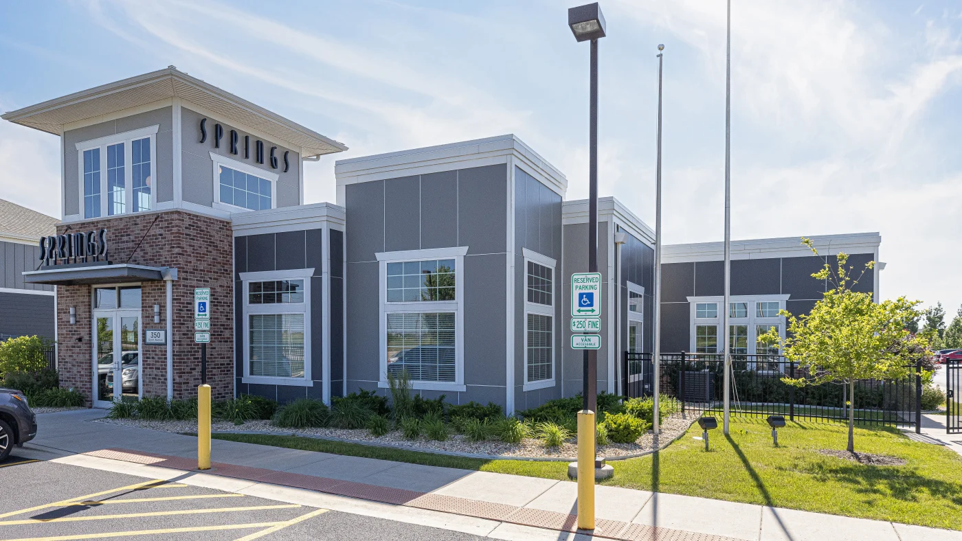 Commercial exterior siding and roof built by Apex Exteriors